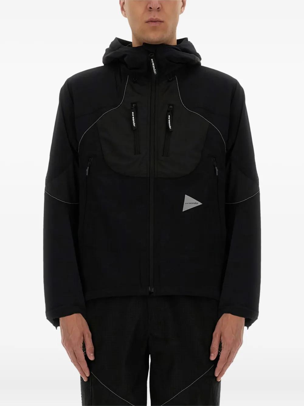 and wander ブラック ナイロンジャケット and wander(アンドワンダー)｜【UNISEX】PERTEX wind jacket