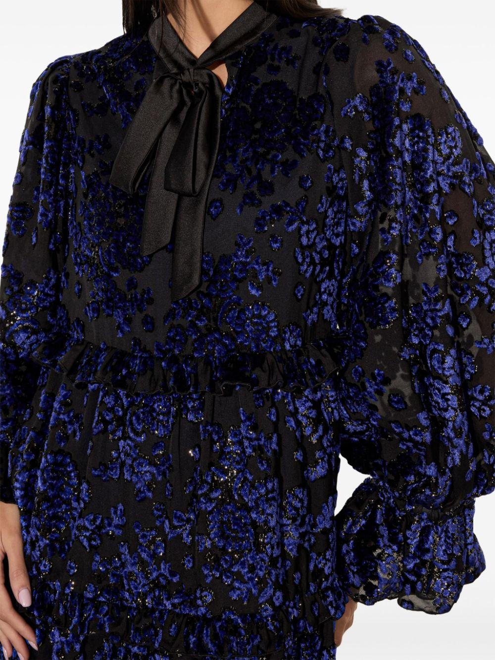Alice and olivia blue velvet dress best sale