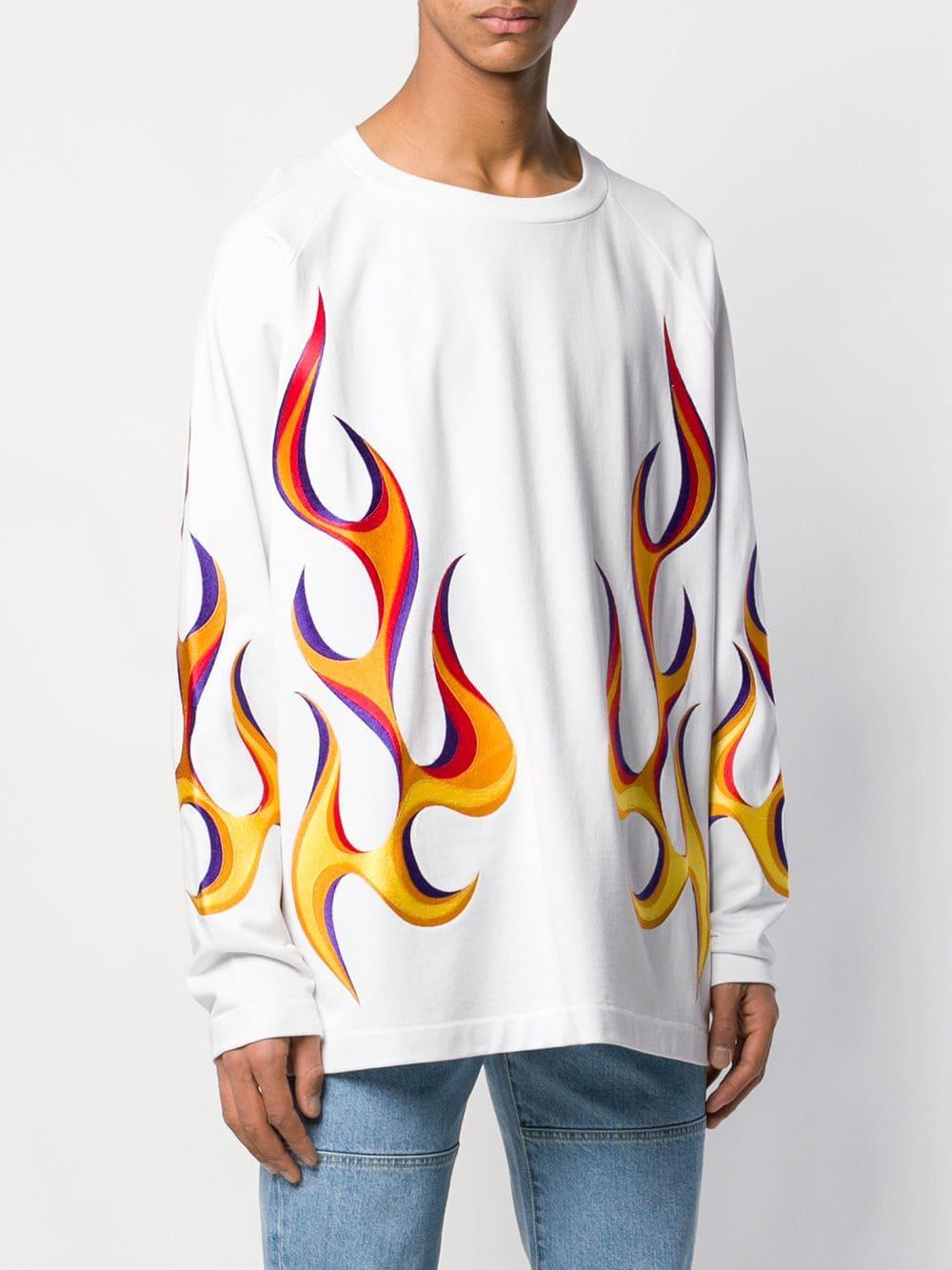 Etudes Studio Cotton Desert Flaming Print Sweater in White for Men 