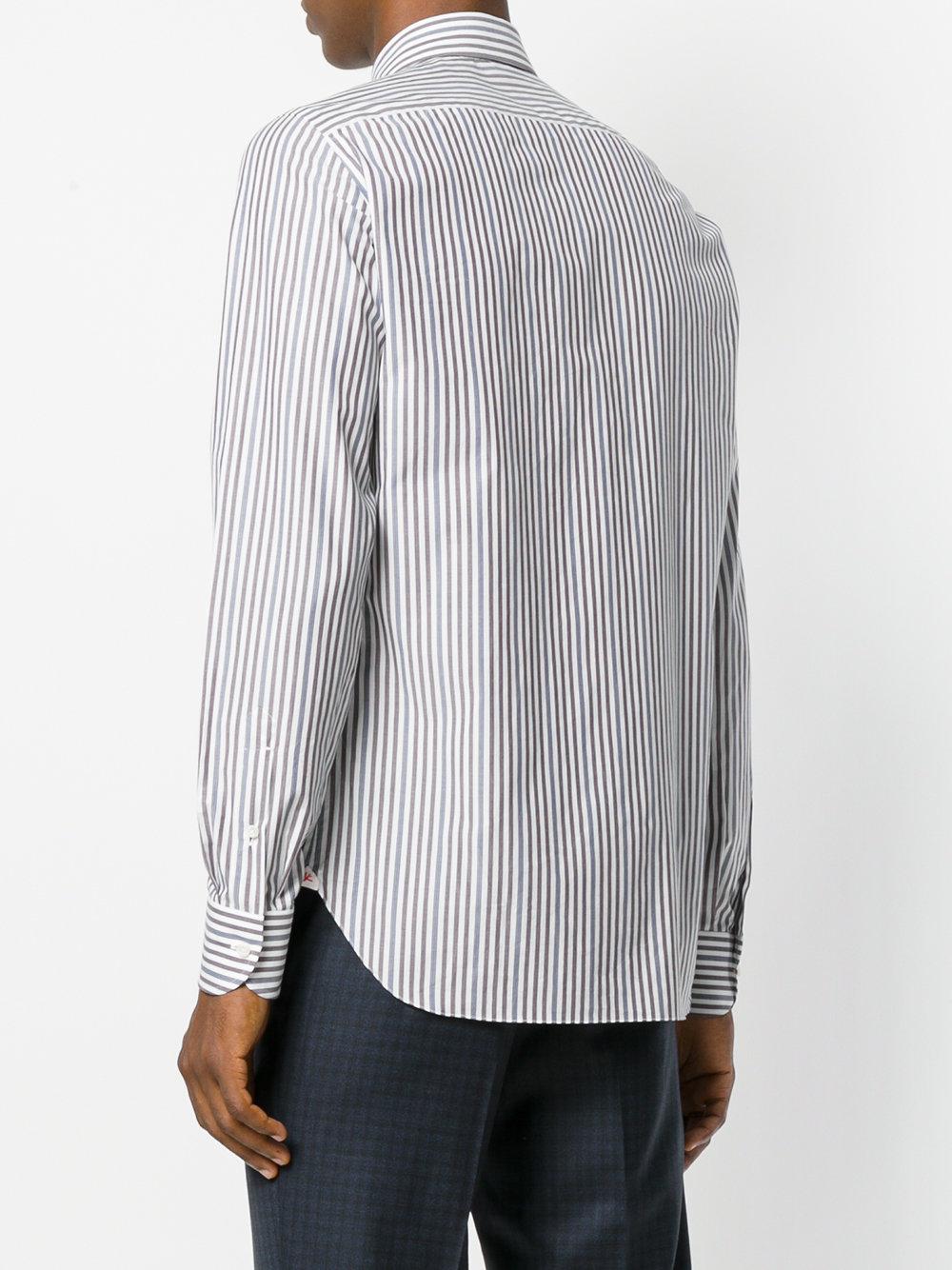 Lyst - Isaia Striped Shirt in Blue for Men