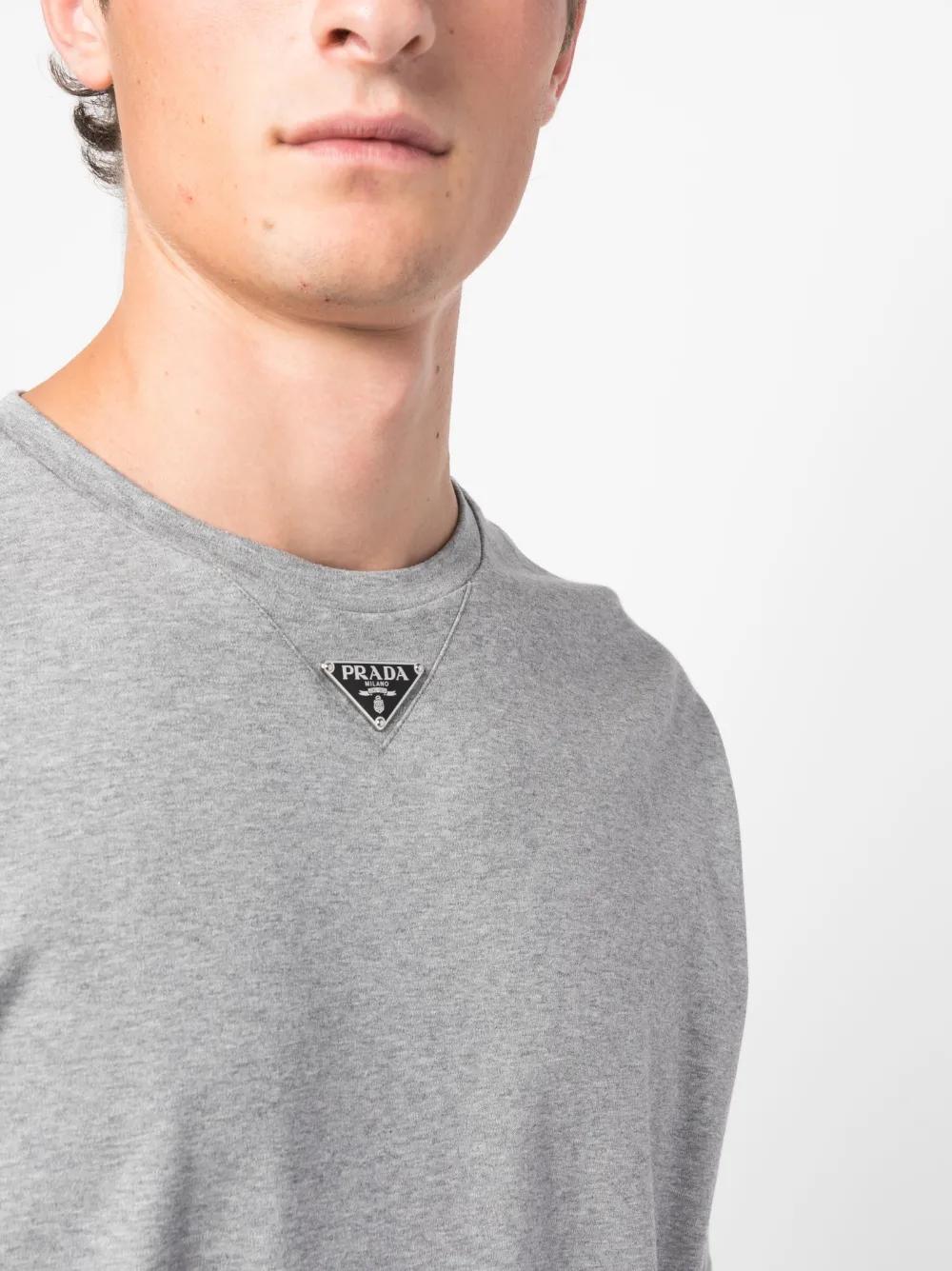 Prada triangle-logo Sweatshirt | Grey | FARFETCH