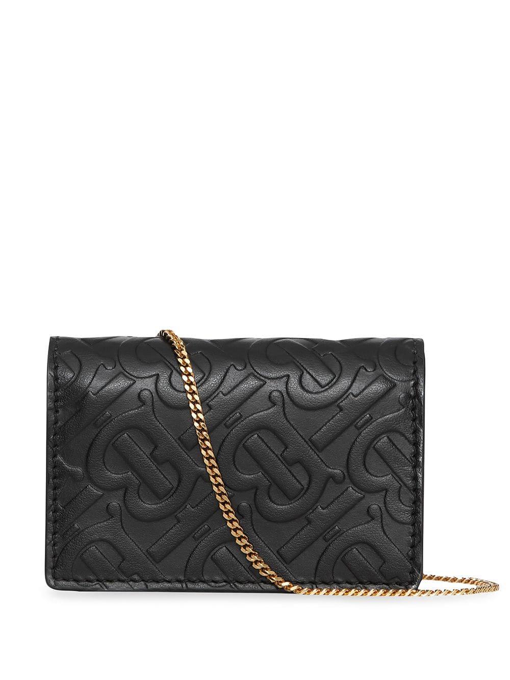 Burberry The Jessie Chain Tb8 Wallet On Chain In Black Tb Monogrammed  Calfskin | Lyst