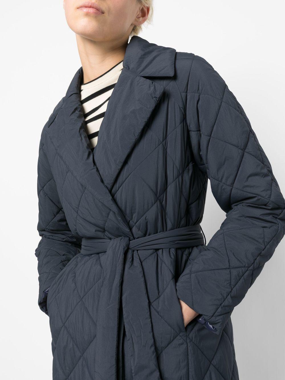 Paltò Quilted Belted Coat in Blue | Lyst