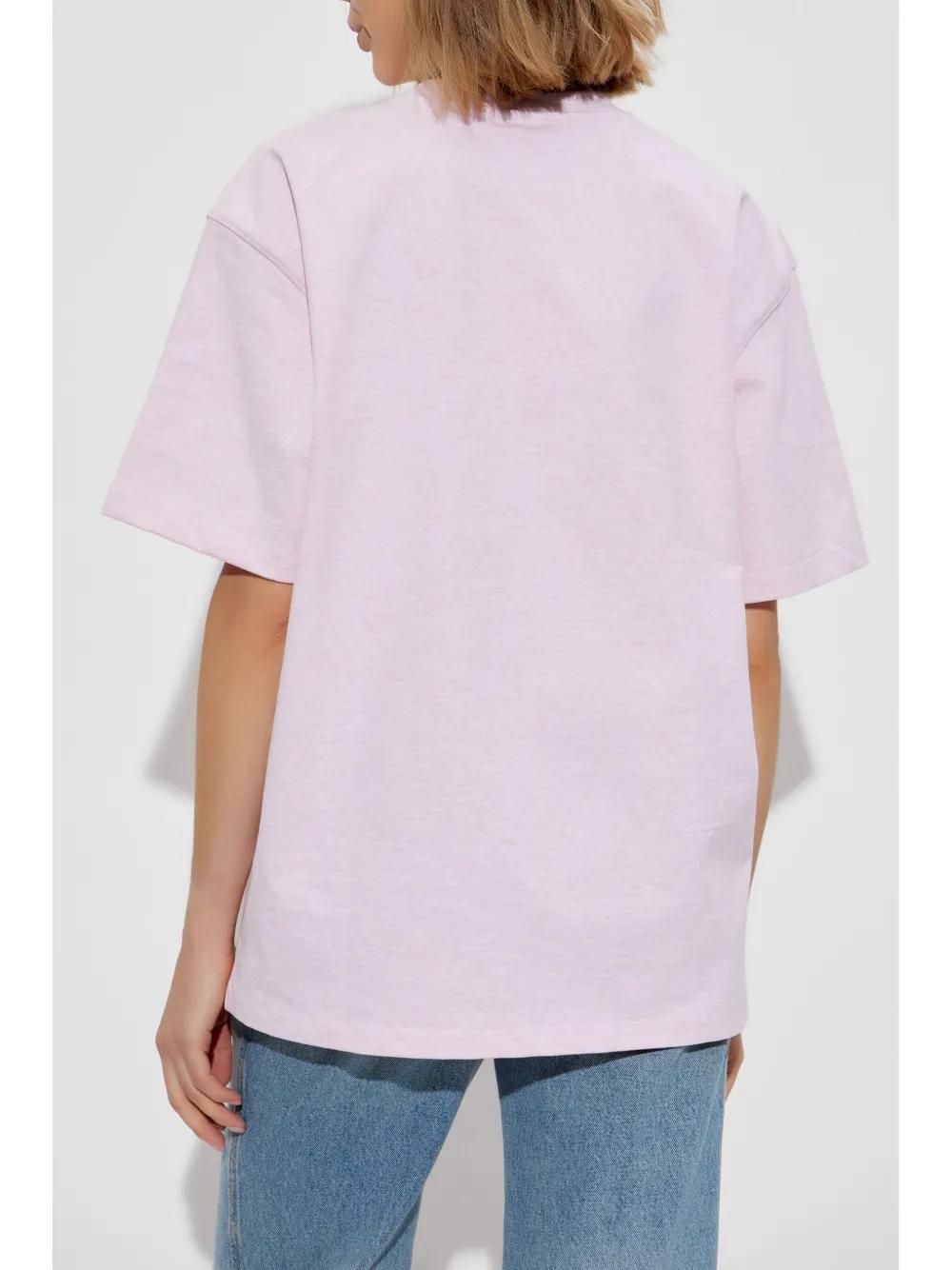 Ganni エンブロイダリー Tシャツ ピンク | Lyst