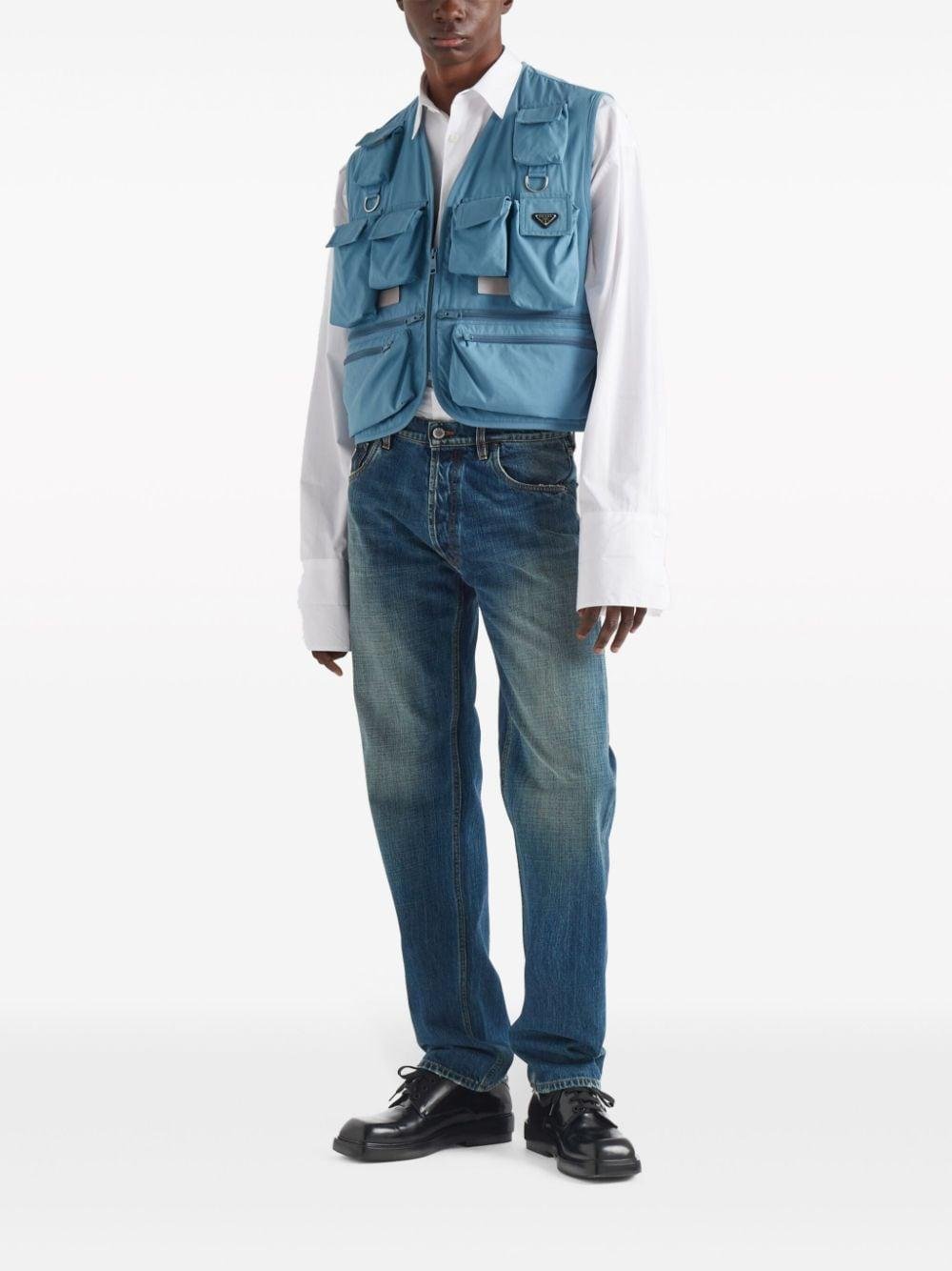Prada Multi-Pocket Cotton-Blend Vest in Blue for Men | Lyst