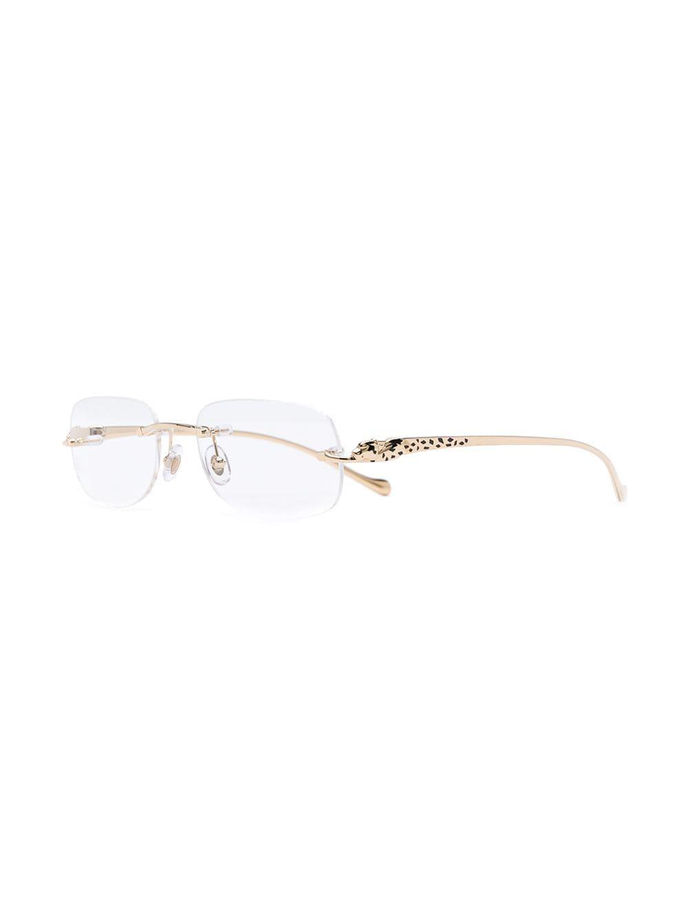 Cartier Panthère Rectangular Frame Glasses in Gold (Metallic) - Lyst