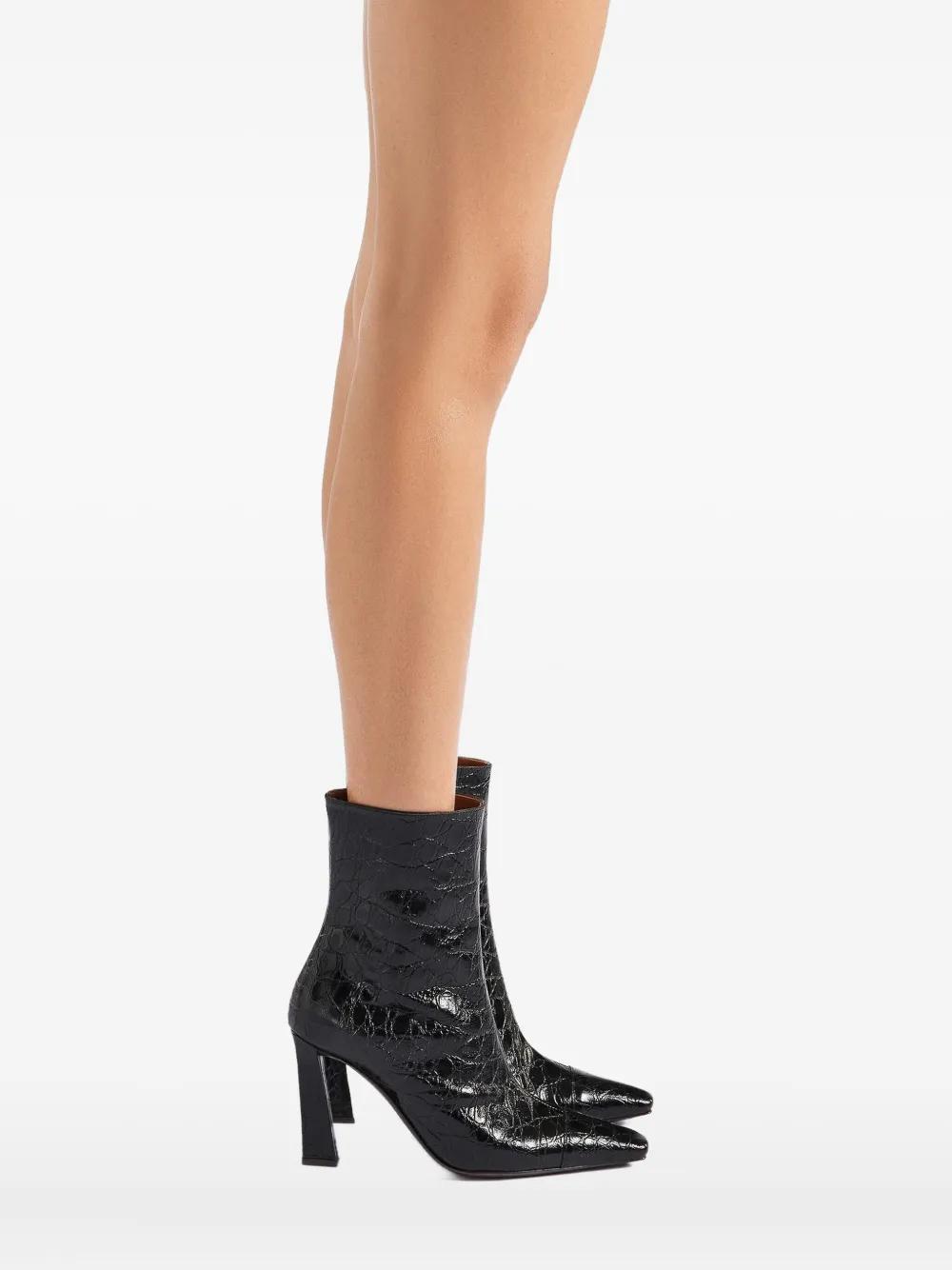 thumbnail image 2 of Red Patent Square Toe Ladies Cowboy Block Heel Ankle Boots 2 of 14