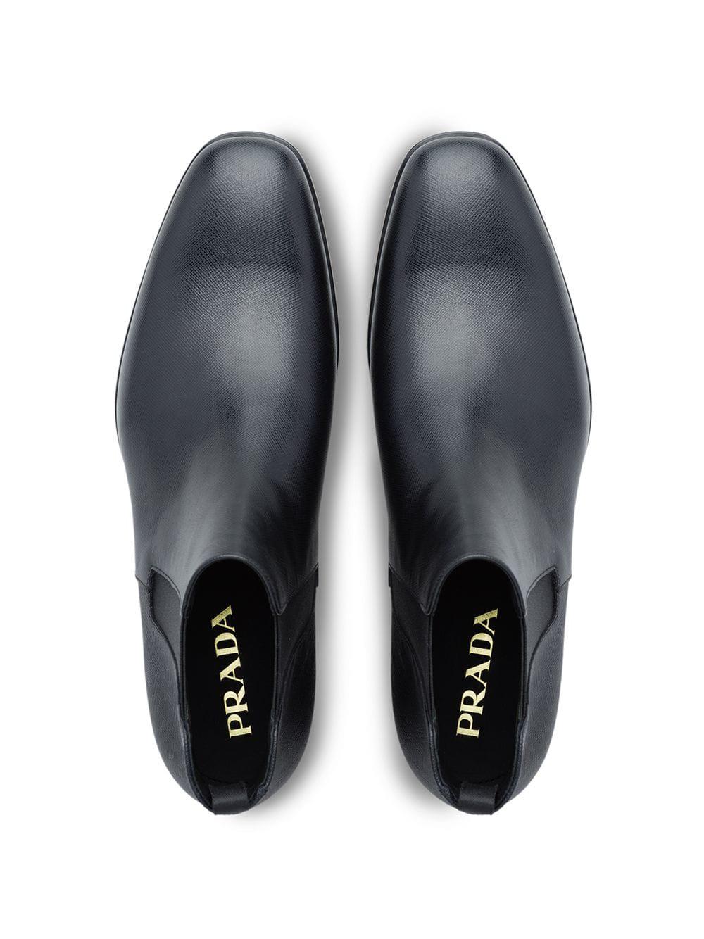 Prada Brushed Chelsea Boots in Black for Men | Lyst UK