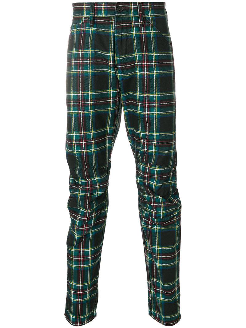 G-Star RAW Tartan Trousers in Green for Men | Lyst