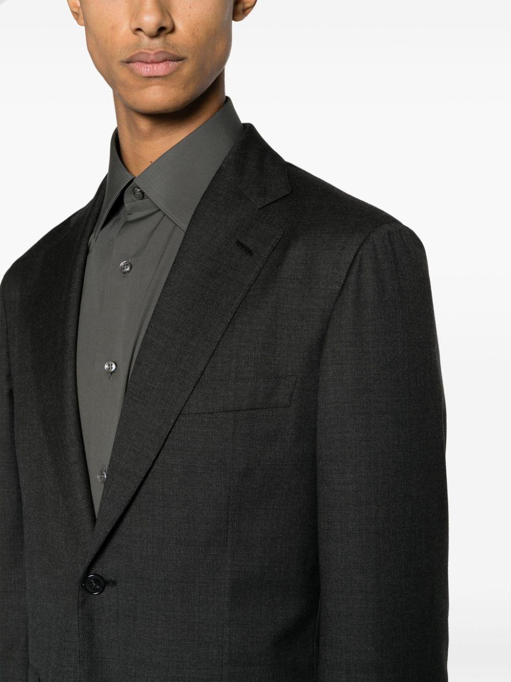 Dark grey virgin wool and silk Brunico suit