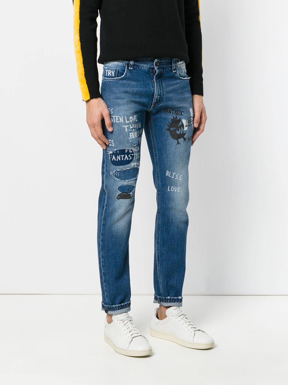 fendi distressed jeans