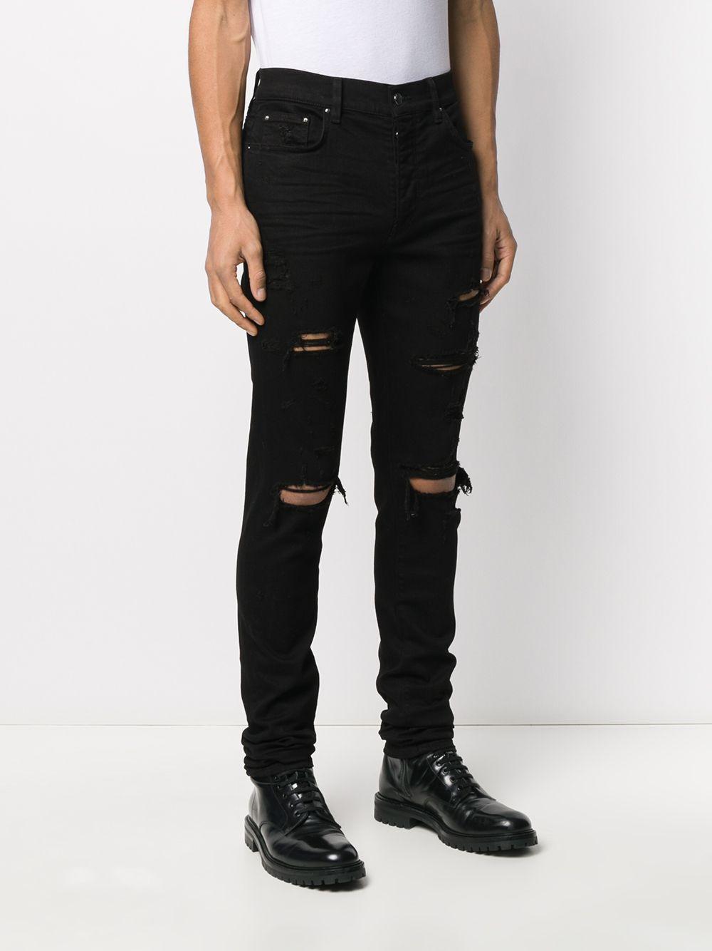 Amiri Denim Ripped Slim-fit Jeans in Black for Men - Lyst