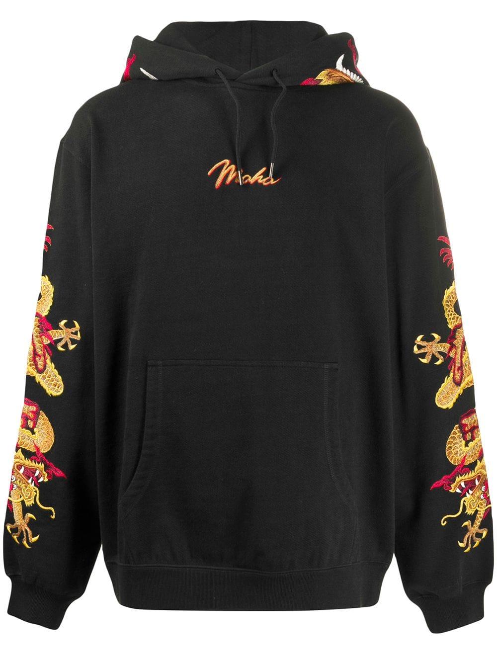 Maharishi Cotton Dragon Embroidery Hoodie in Black for Men - Lyst