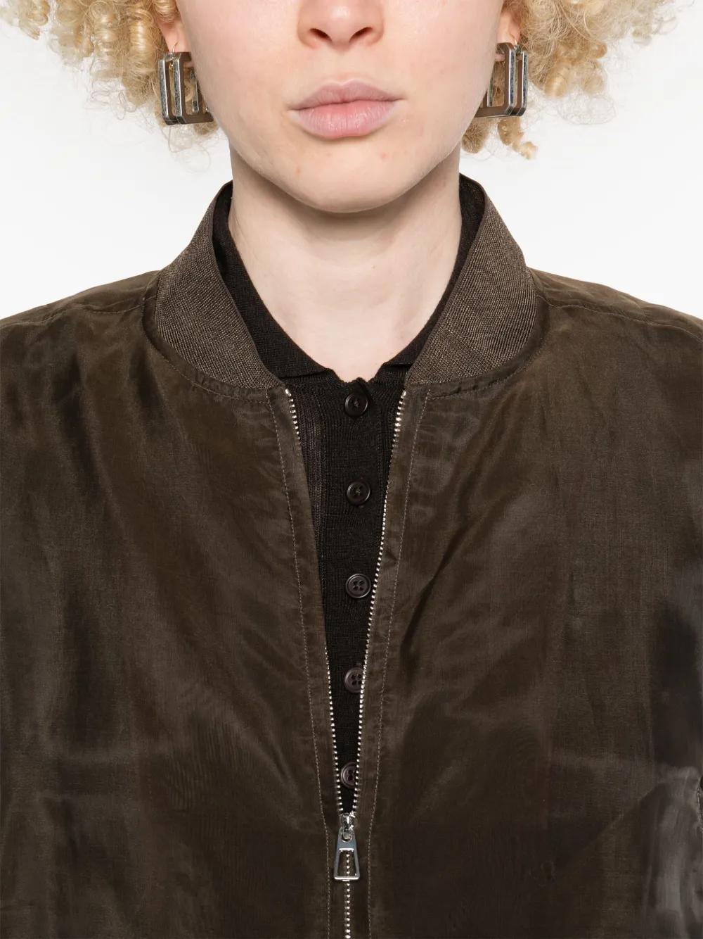 【The Frankie Shop】Micky silk-blend ボンバージャケット Micky Faux Leather Cropped Bomber - Black – The Frankie Shop