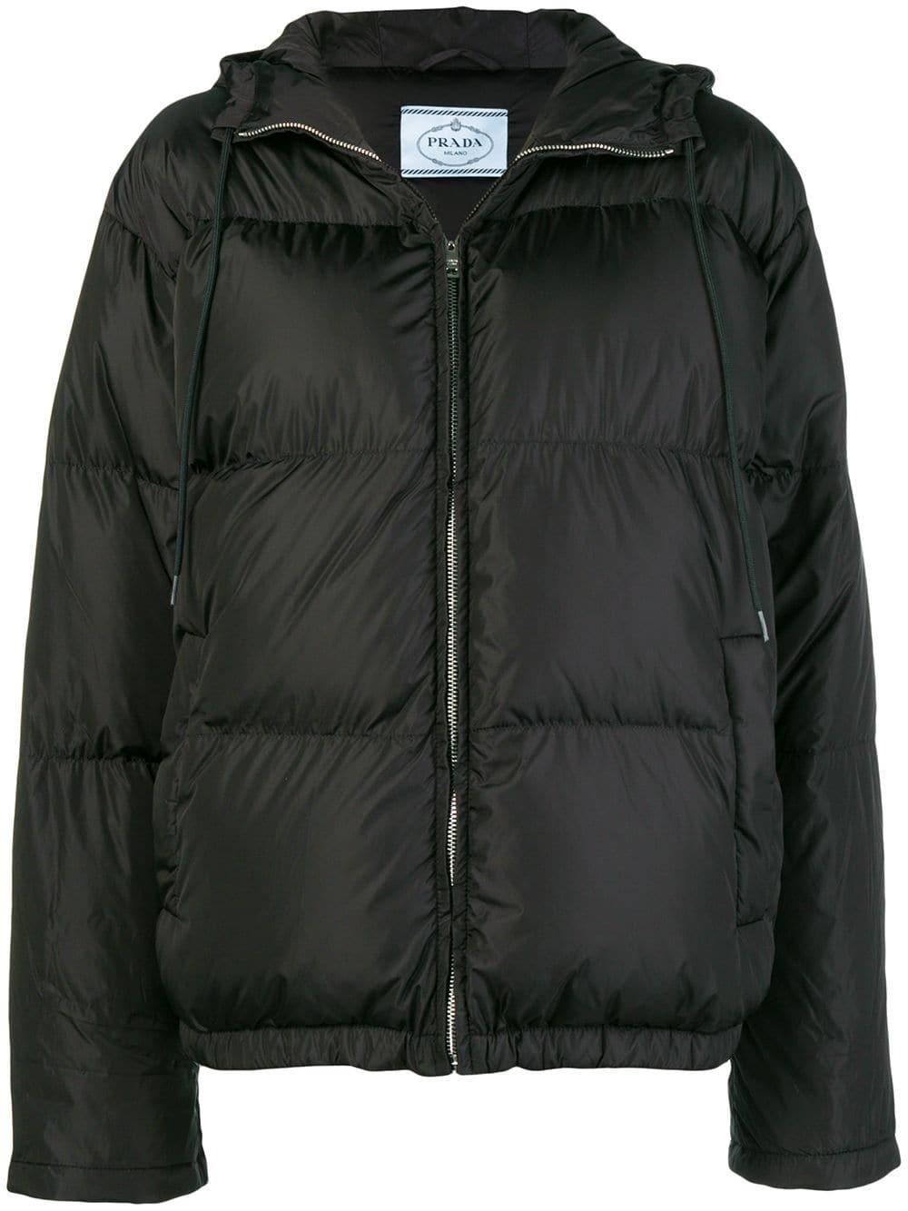 prada black puffer jacket