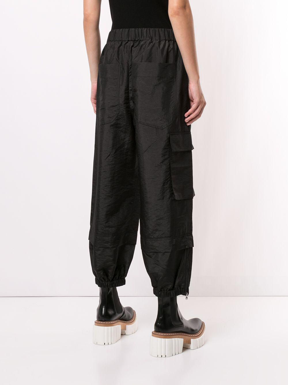black tapered cargo pants