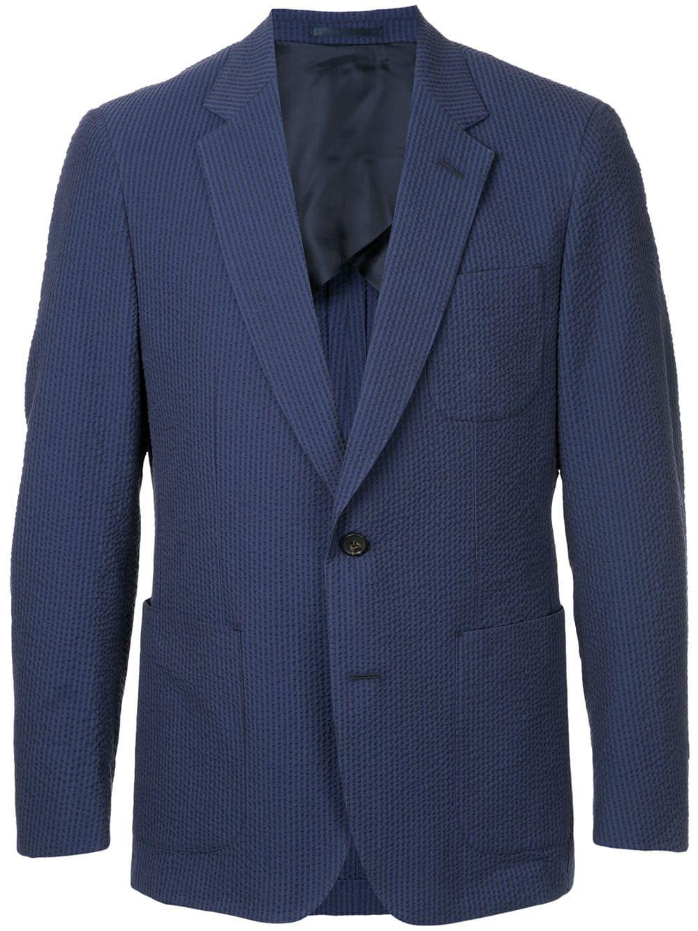 Gieves & Hawkes Cotton Formal Fitted Blazer in Blue for Men - Lyst