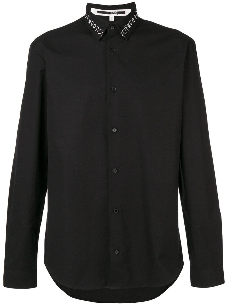 Lyst - Mcq Alexander Mcqueen Embroidered Neck Shirt in Black for Men