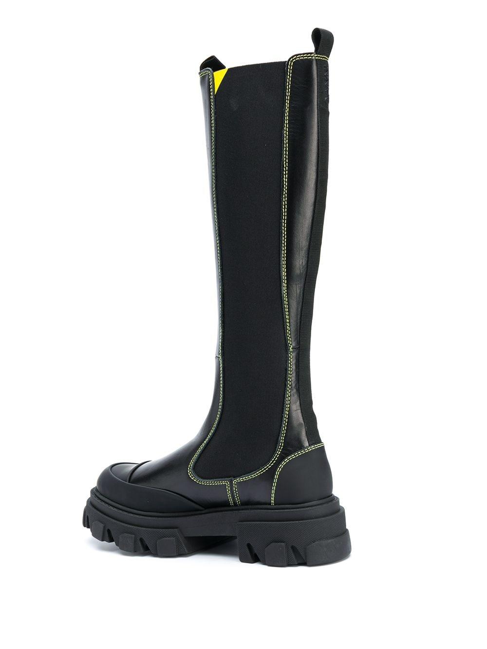 calf leather high chelsea boot ganni