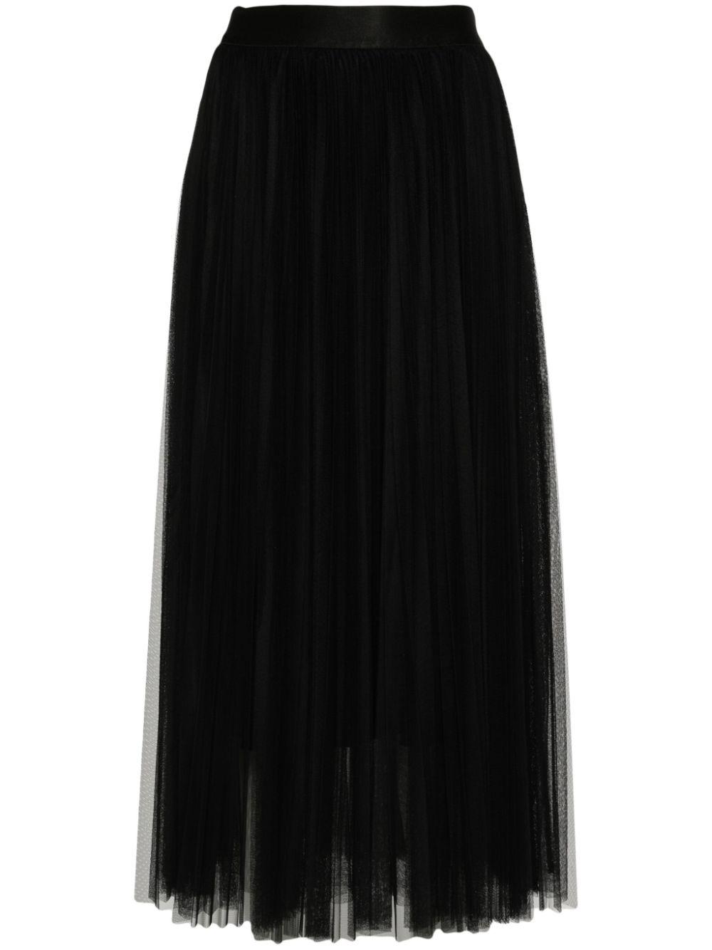 Forte Forte Pleated Tulle Midi Skirt in Black Lyst UK