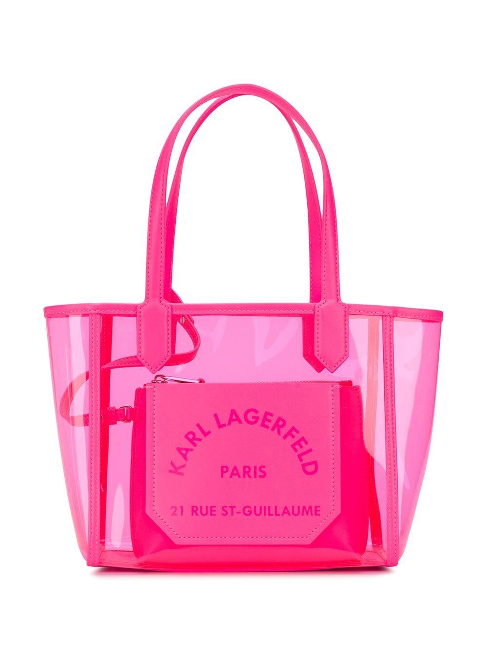 Karl Lagerfeld K/journey Transparent Small Tote in Pink - Lyst