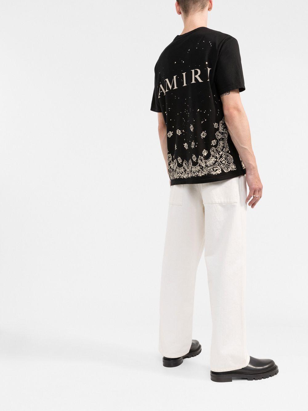 Amiri Bandana Bleach Paint Splatter-print T-shirt in Black for Men | Lyst