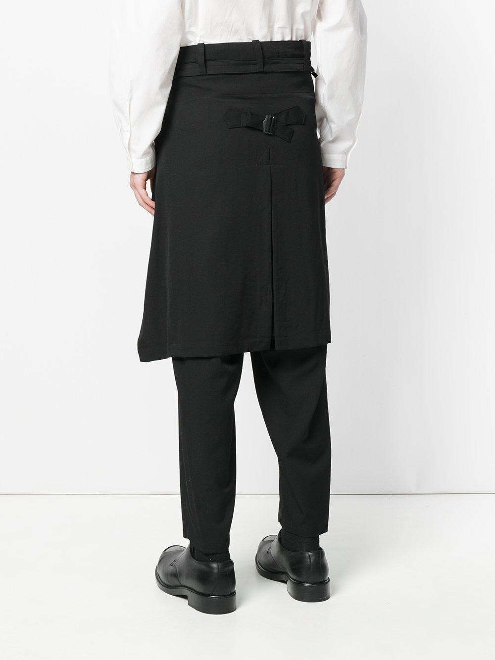 Yohji Yamamoto Wrap Skirt Trousers in Black for Men - Lyst