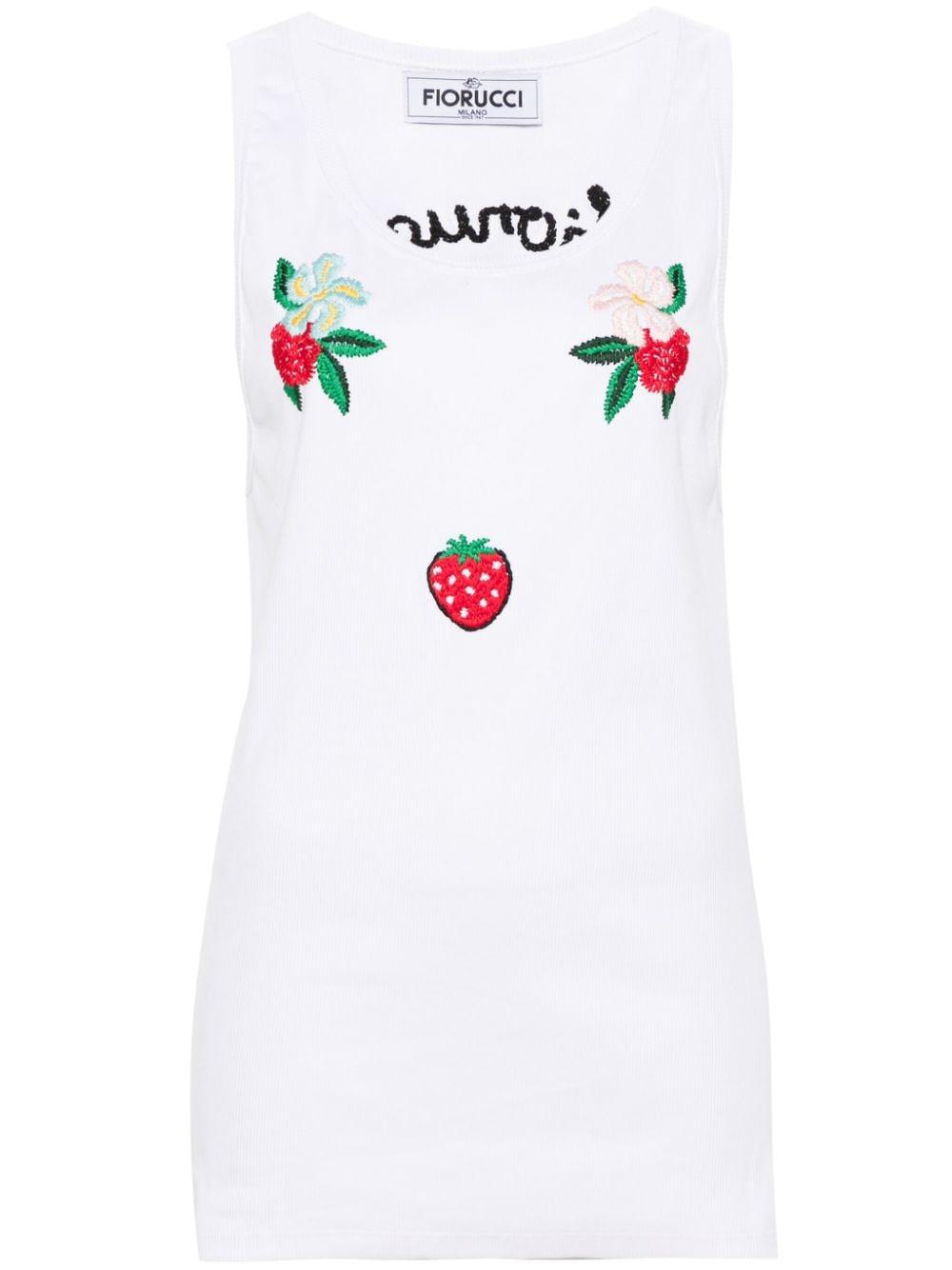 Fiorucci Logoembroidered Tank Top in White Lyst