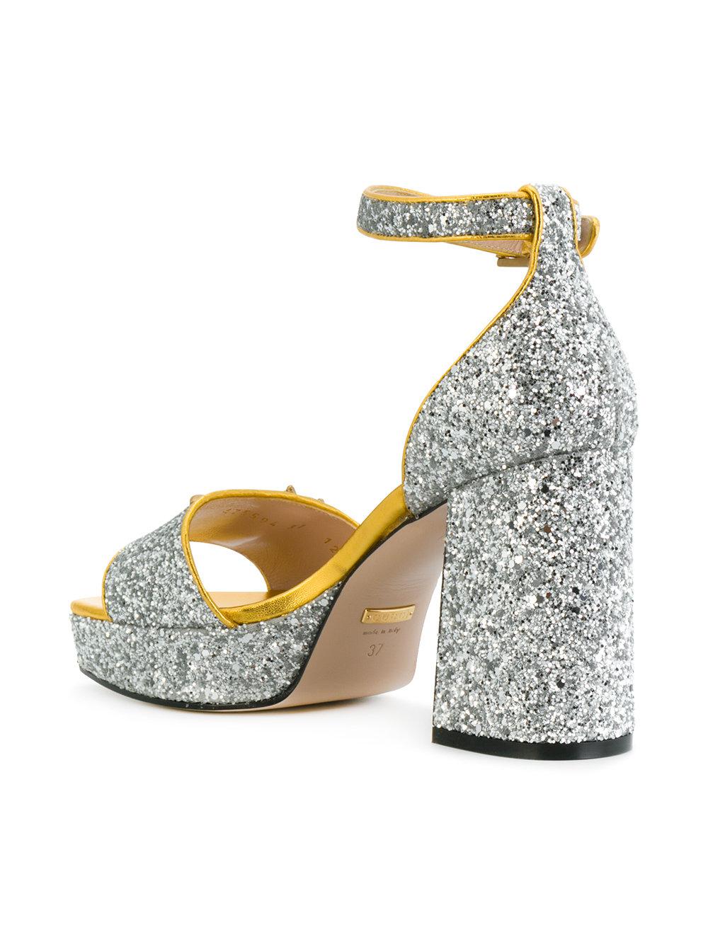 gucci glitter bee sandals
