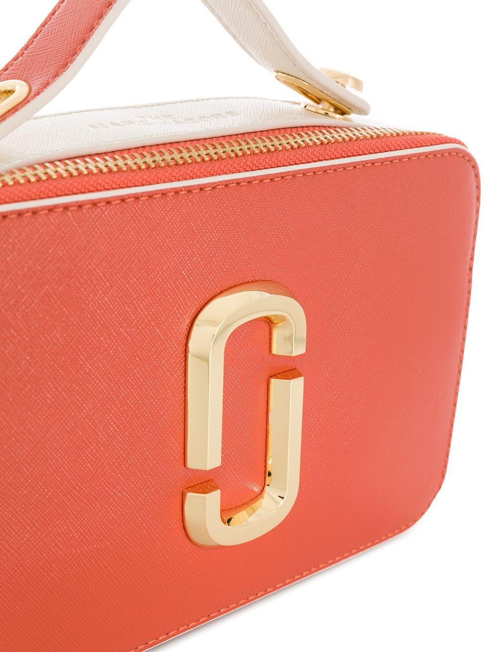 Marc Jacobs Leather Snapshot Camera Bag Large Peach Blossom in Orange