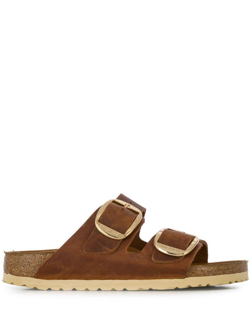 Birkenstock Slipon Sandals in Brown Lyst