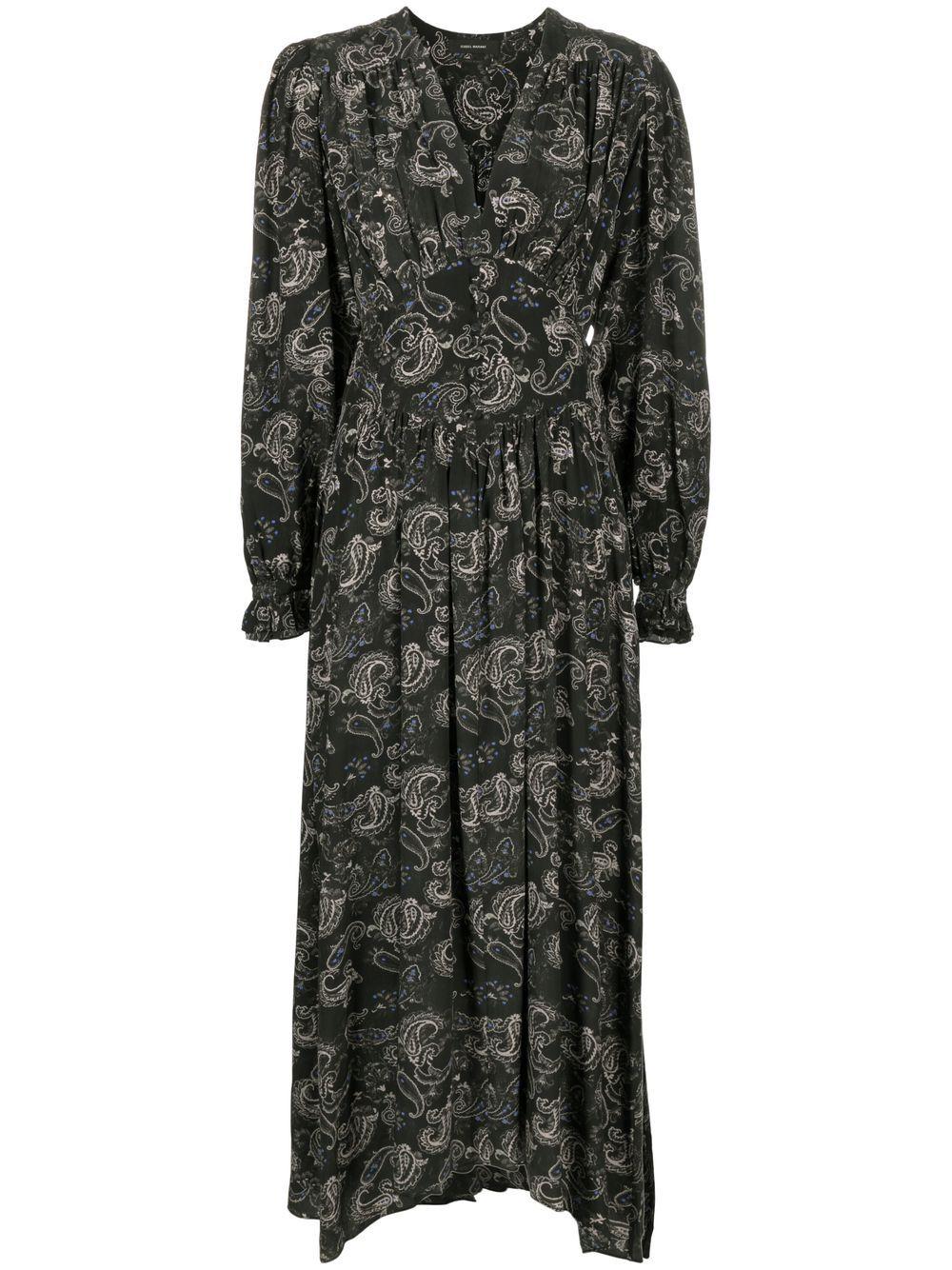 Damen Kleider Isabel Marant Kleider Isabel Marant Seide Mini Schal mit Paisley-Print in Grau 