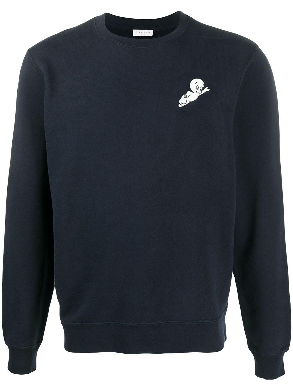 Sandro Casper Print Sweatshirt in Blue for Men | Lyst