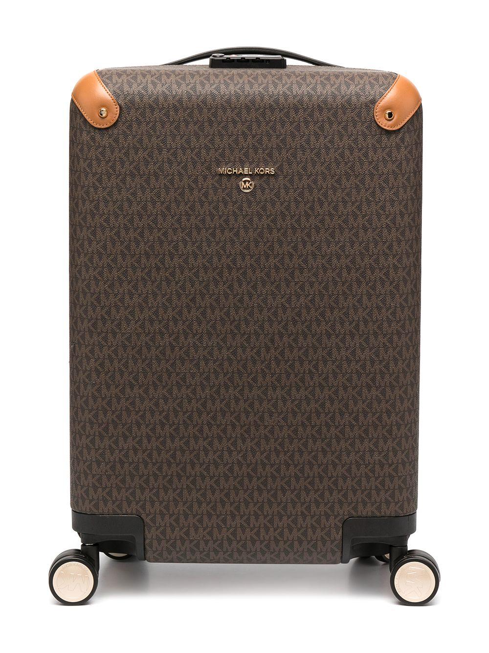 Michael Kors Monogram Logo Print Suitcase in Brown | Lyst
