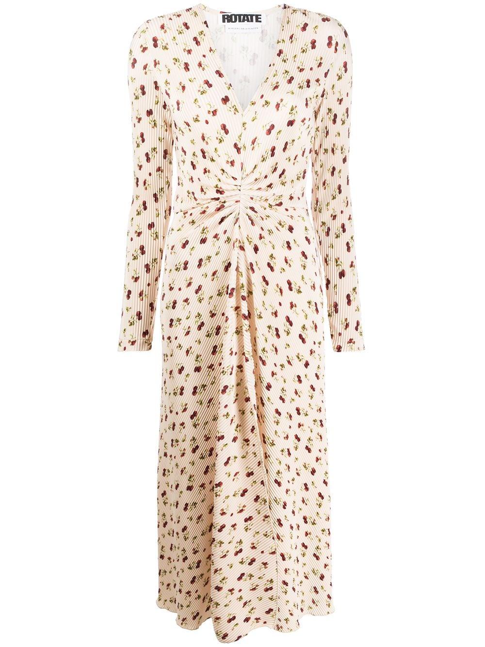 ROTATE BIRGER CHRISTENSEN Number 7 Plissé-detail Dress in Natural | Lyst  Canada