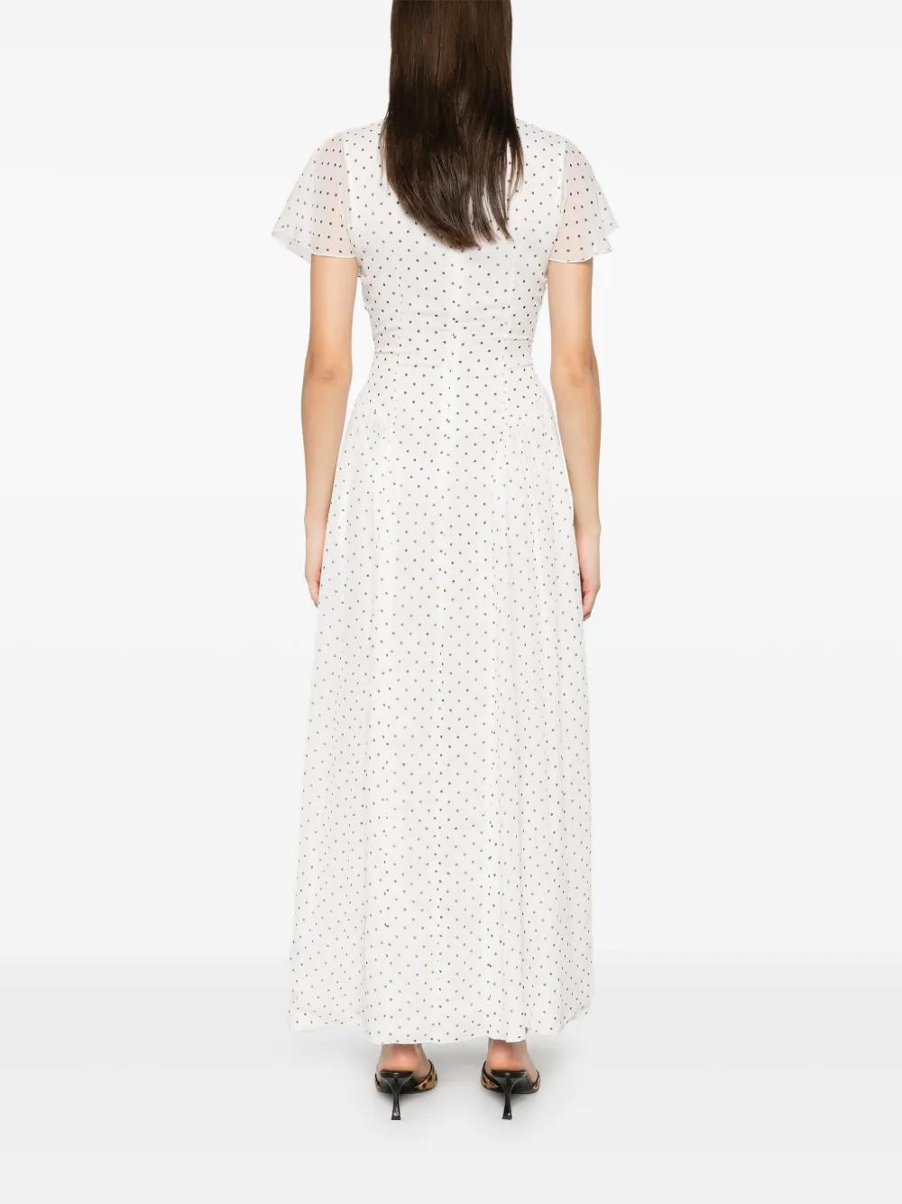 ROTATE ロテート ワンピース Polka-dot midi dress996784 Polka-dot midi dress in white - Rotate | Mytheresa