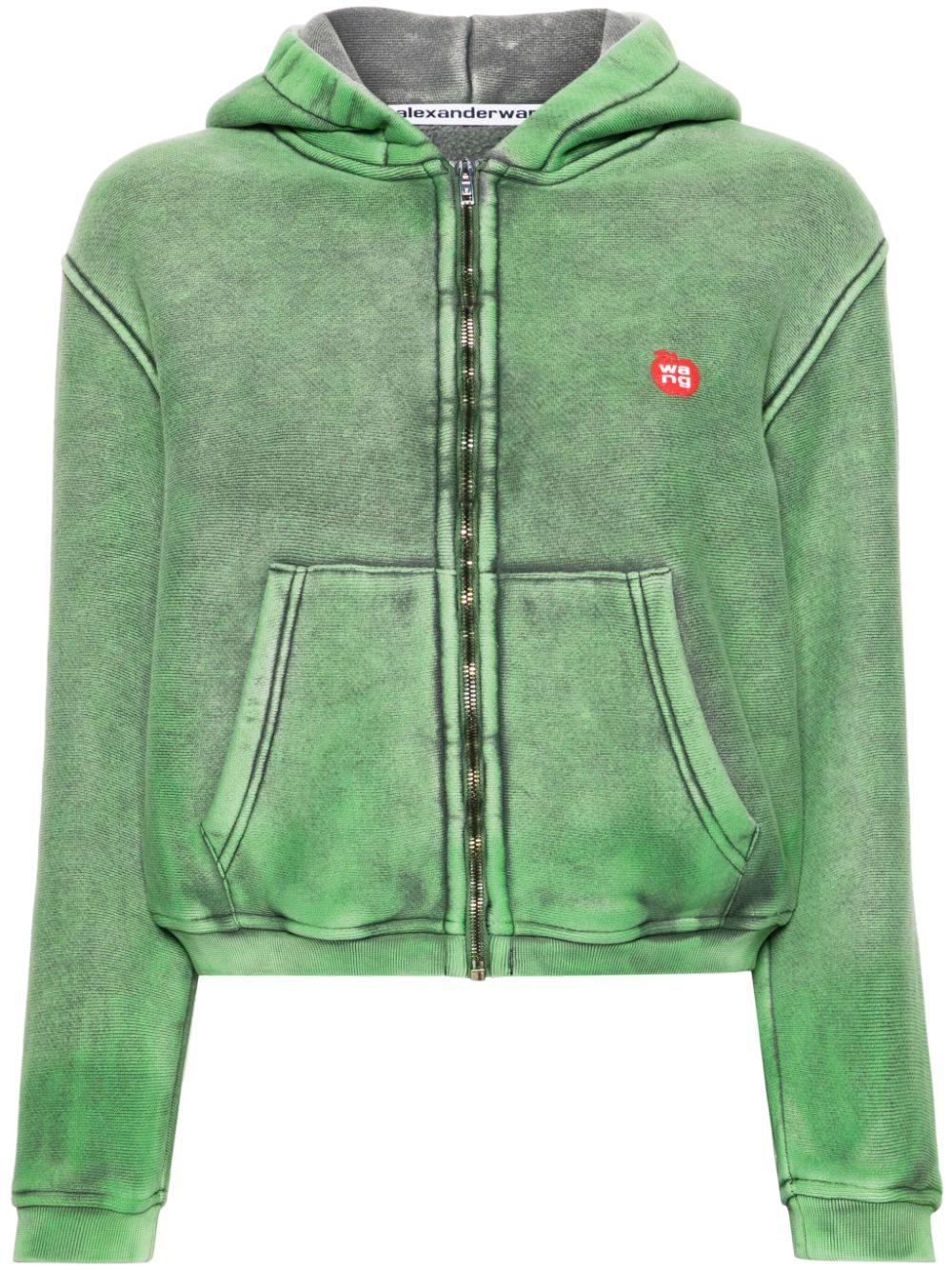 Alexander Wang Green Shrunken Hoodie | Lyst