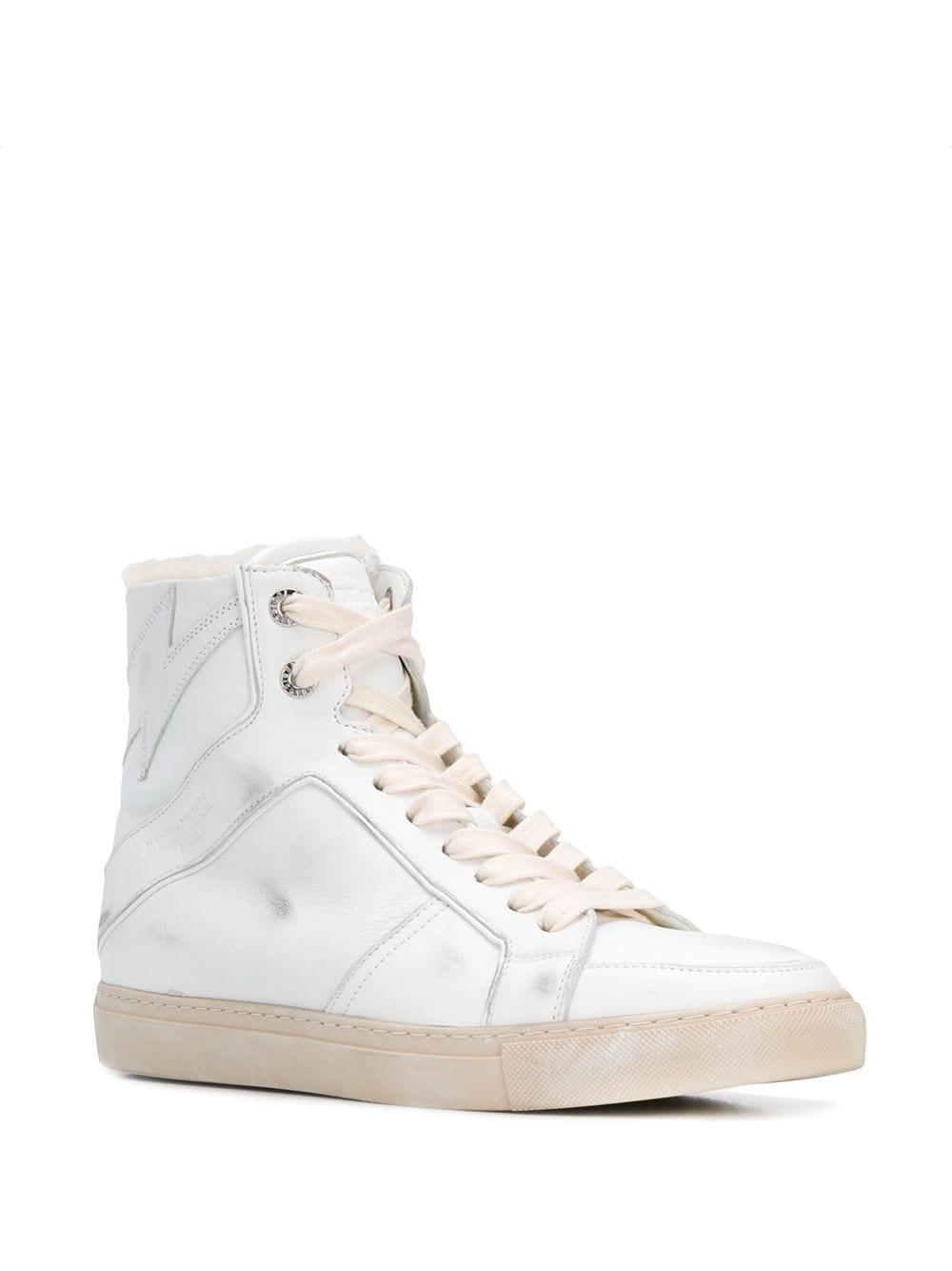 shearling high top trainers