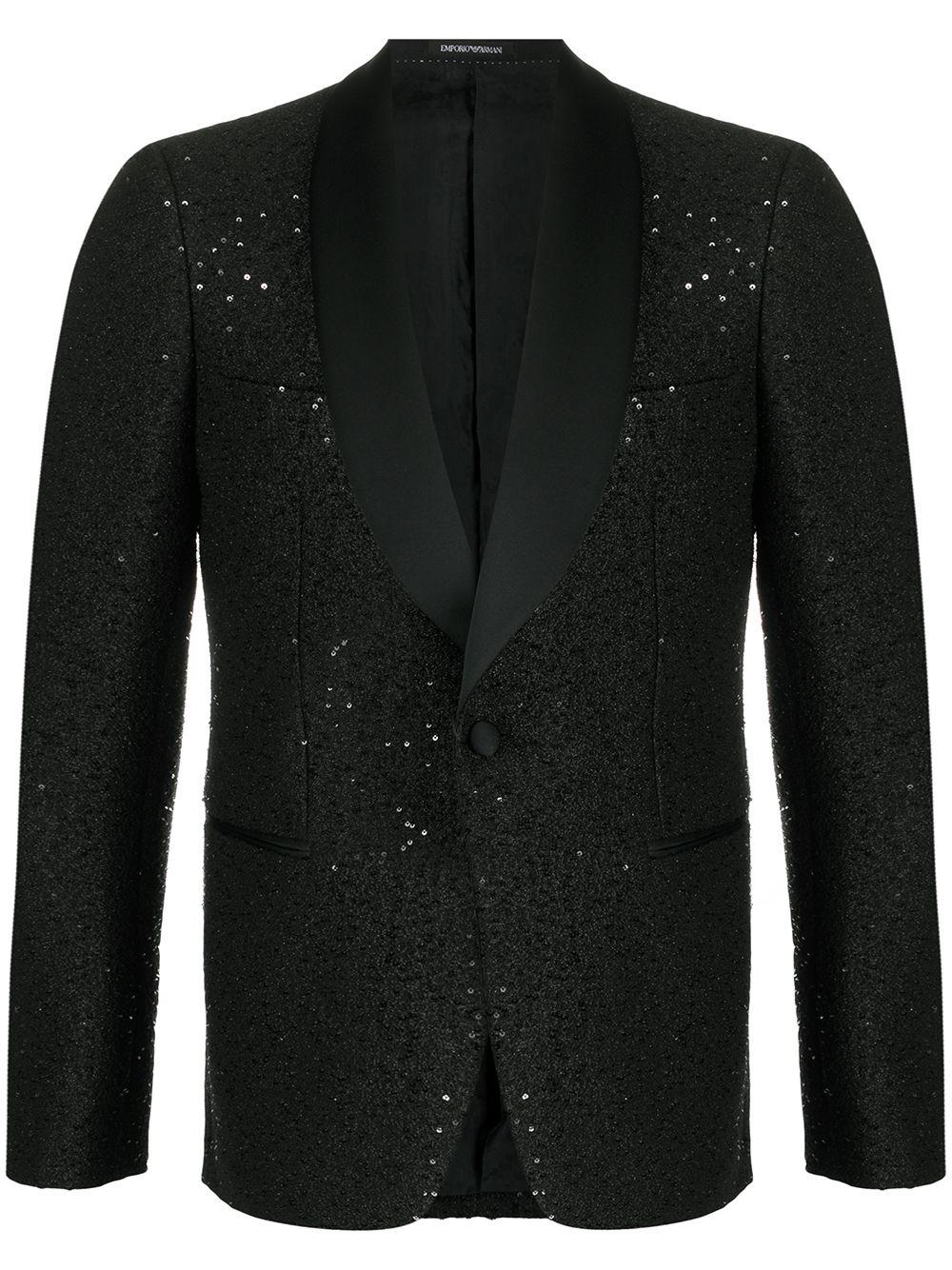 Emporio Armani Sequin-embellished Smoking Jacket in Black for Men | Lyst