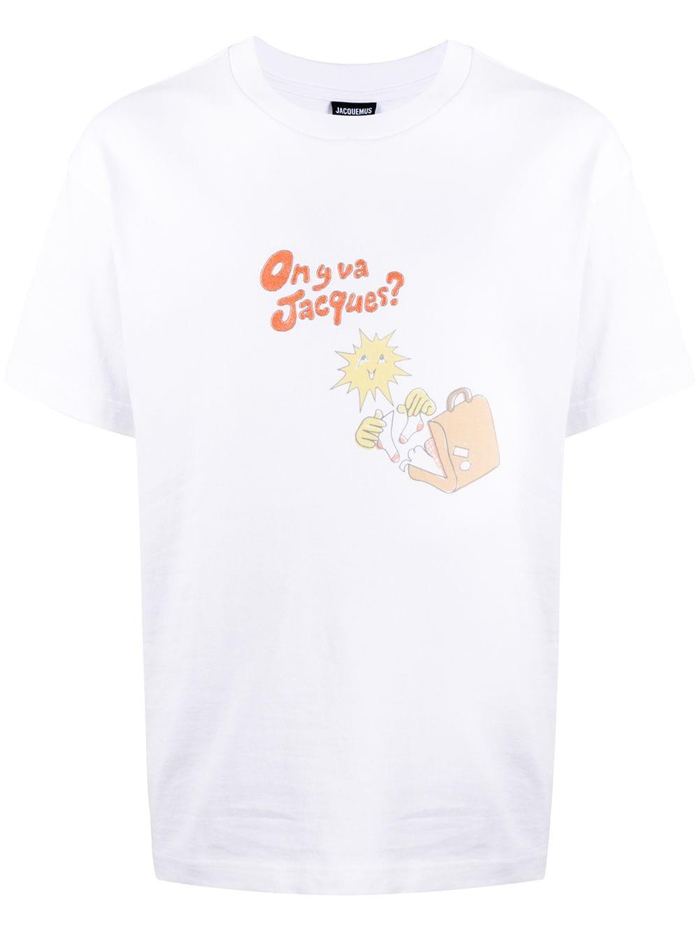 Jacquemus Cotton On Y Va Jacques? Print T-shirt in White for Men 
