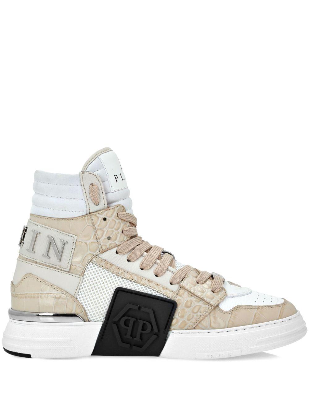 Baskets Montantes Basket Philipp Plein Homme Blanche Basket