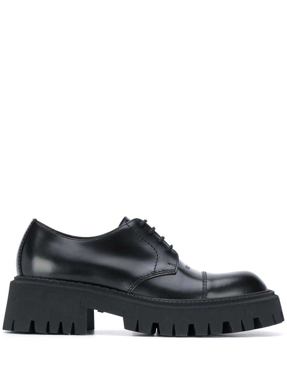 Balenciaga Leather Tractor Derby Shoes in Black for Men | Lyst