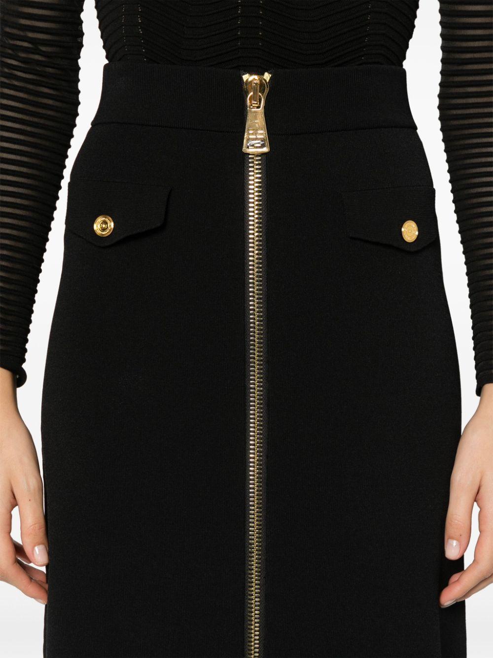 Elisabetta Franchi レディース ブラック Zip-up Midi Skirt スカート
