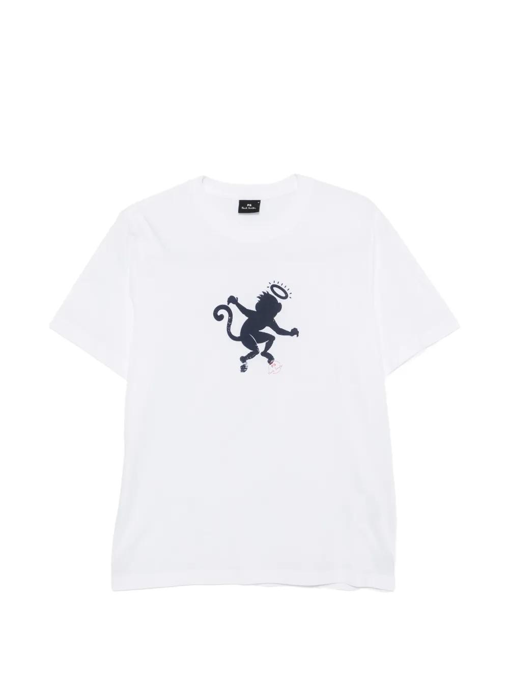 Paul Smith Monkey-Print T-Shirt in White for Men | Lyst UK