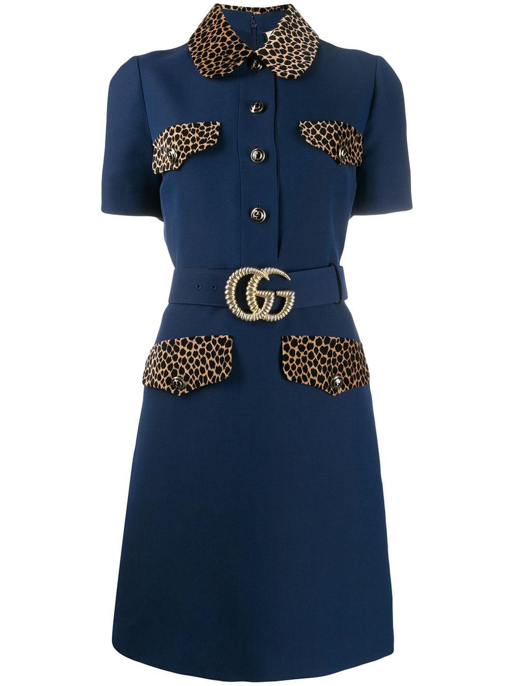 gucci jersey dress with gg belt