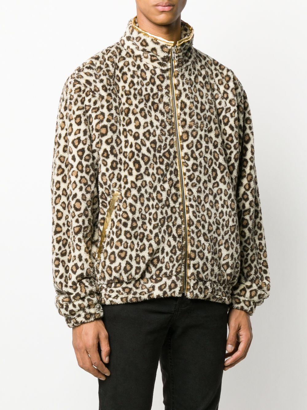 leopard zip up jacket