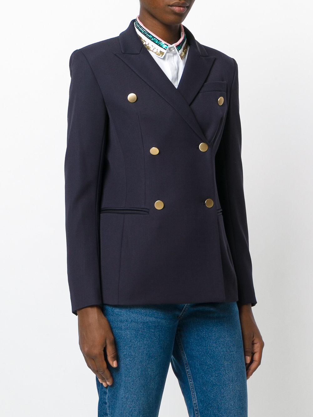 Lyst Dondup Double Breasted Blazer in Blue