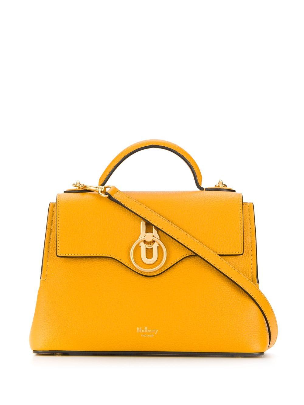 Mulberry Leather Mini Seaton Classic Grain Shoulder Bag in Yellow - Lyst