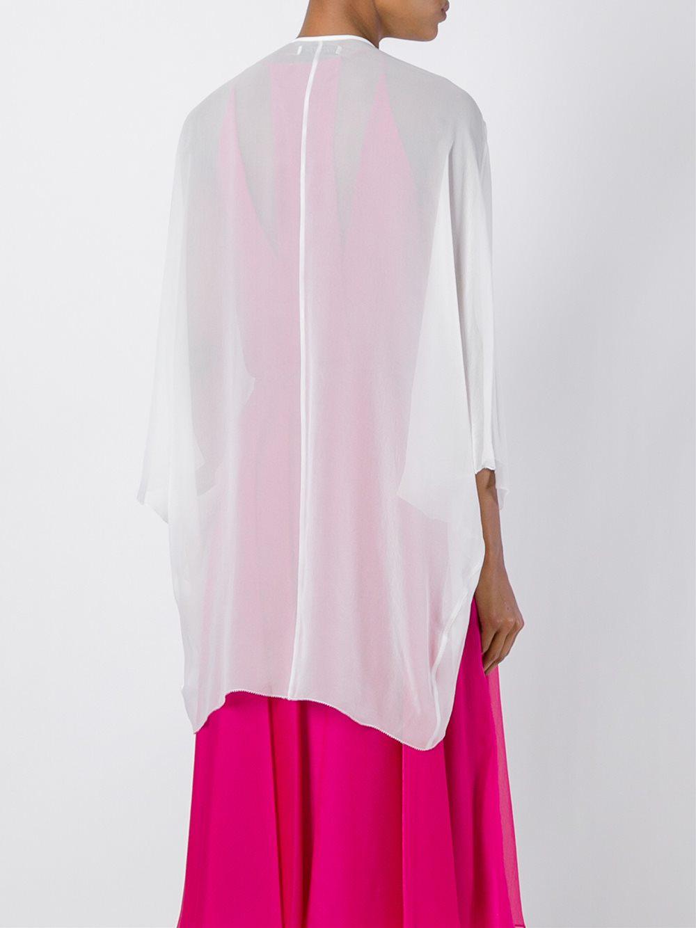 Halston Silk Sheer Evening Jacket in White Lyst
