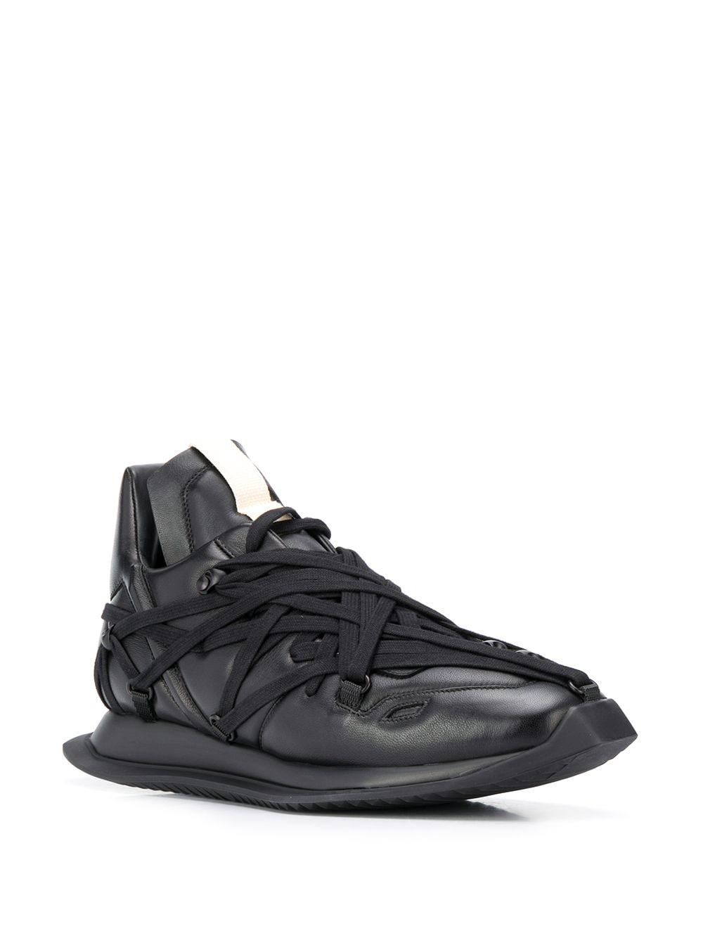 Rick Owens Leather Maximal Runner Sneakers in Black for Men - Lyst